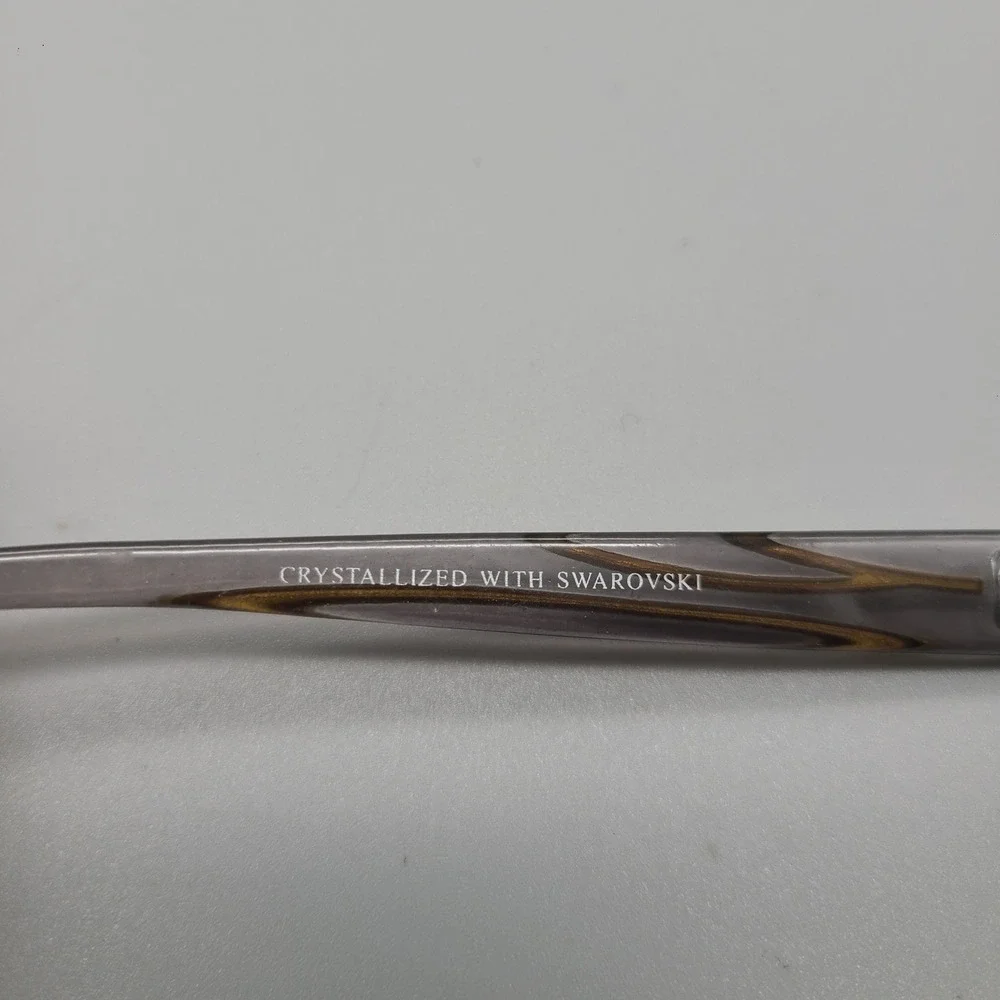 Jimmy Crystal New York Swarovski Reading Glasses JCR257 +2.00 Smoke Gold Black